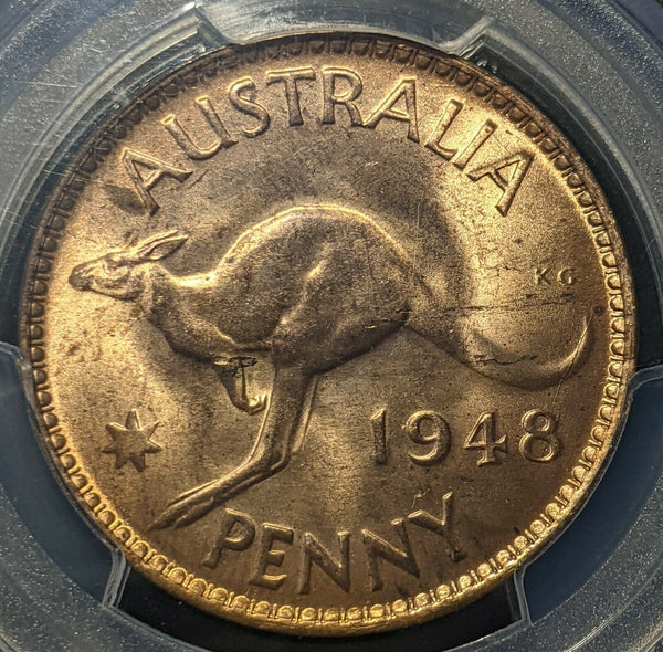 1948 M Penny 1d Australia MS64RD PCGS GEM UNC  #1503