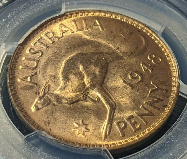 1948 M Penny 1d Australia MS64RD PCGS GEM UNC  #1503