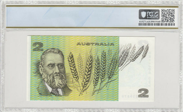 1979 Australia $2 Two Dollars Banknote Knight/Stone PCGS MS63 Choice UNC R 87