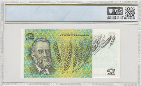 1983 Australia $2 Two Dollars Banknote Johnston/Stone PCGS MS64 Choice UNC R 88