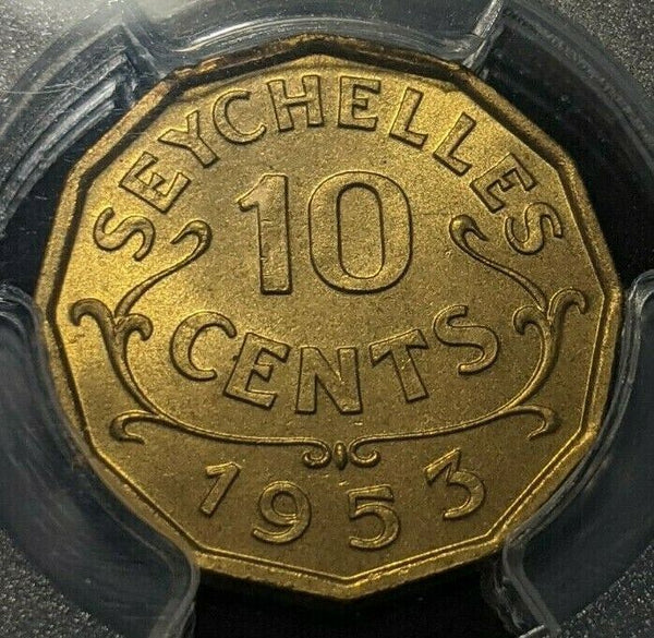 Seychelles 1953 Ten Cent 10c KM# 10 PCGS MS64 GEM UNC #1540