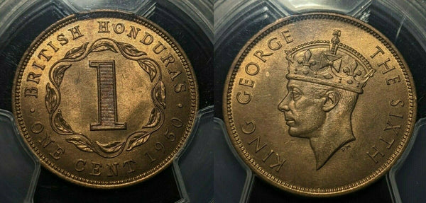 British Honduras 1950 One Cent KM# 24 PCGS MS64 RD GEM UNC #1537