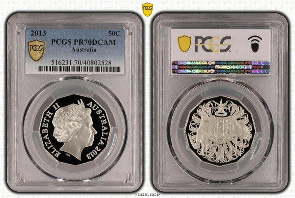 2013 Proof Fifty Cent 50c Australia PCGS PR70DCAM FDC UNC #1545