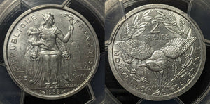 New Caledonia 1982(a) 2 Francs KM# 14 & Lec 62 PCGS MS64 GEM UNC #1547
