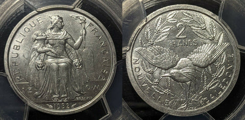 New Caledonia 1982(a) 2 Francs KM# 14 & Lec 62 PCGS MS64 GEM UNC #1547