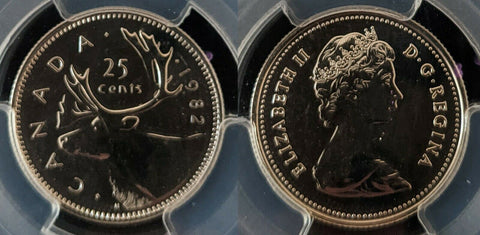 Canada 1982 Twenty Five cents 25c PCGS PL66 Proof Like GEM UNC #1481
