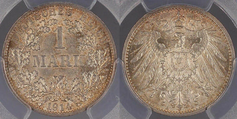 Germany Empire 1914 A  Mark PCGS MS63 CHOICE UNC J-17 KM# 14 #1555