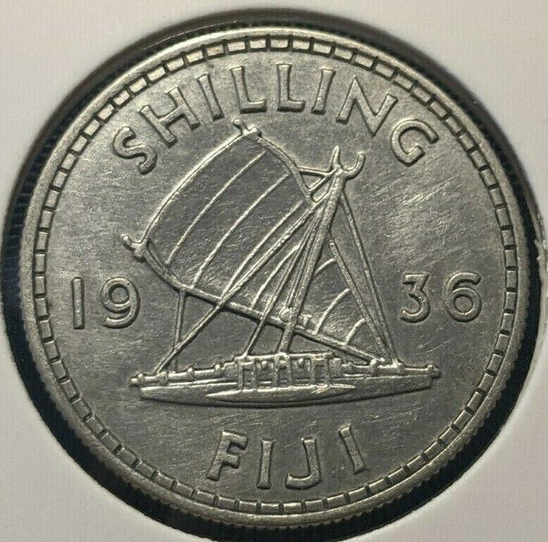 Fiji 1936 Shilling 1/- KM# 4 Cleaned #063