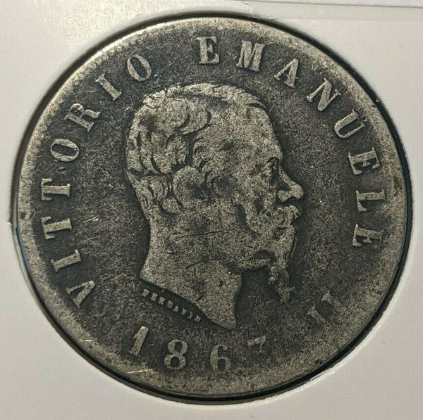 Italy 1863 N BN 2 Lire KM# 6a.1 #239