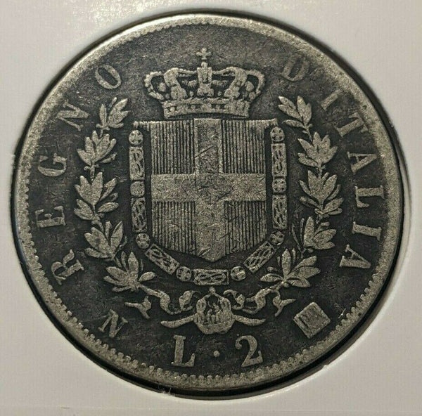 Italy 1863 N BN 2 Lire KM# 6a.1 #239