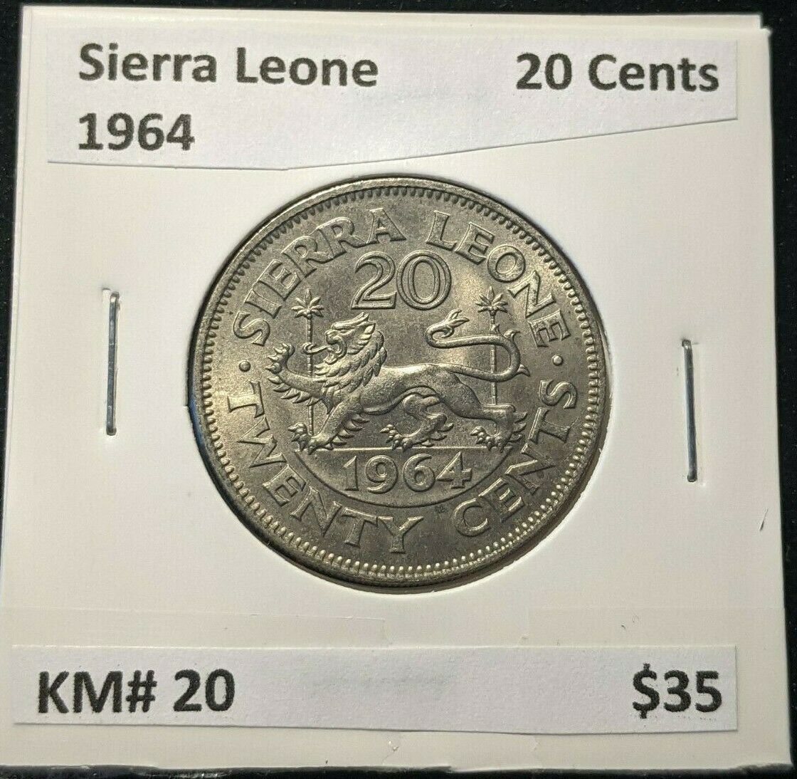 Sierra Leone 1964 20 Cents KM# 20 #084 #23B