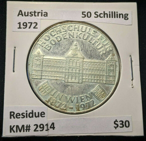 Austria 1972 50 Schilling KM# 2914 Residue #188    #15A
