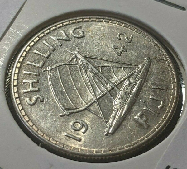 Fiji 1942 S Shilling 1/- KM# 12a Scratches #078