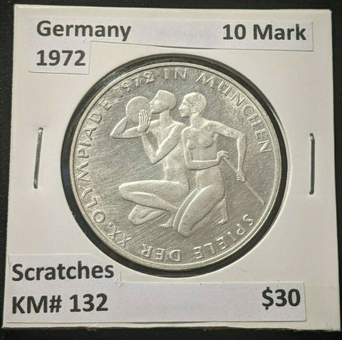Germany 1972 10 Mark KM# 132 Scratches #057   8B
