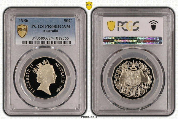 1986 Proof Fifty Cent 50c Australia PCGS PR68DCAM FDC UNC