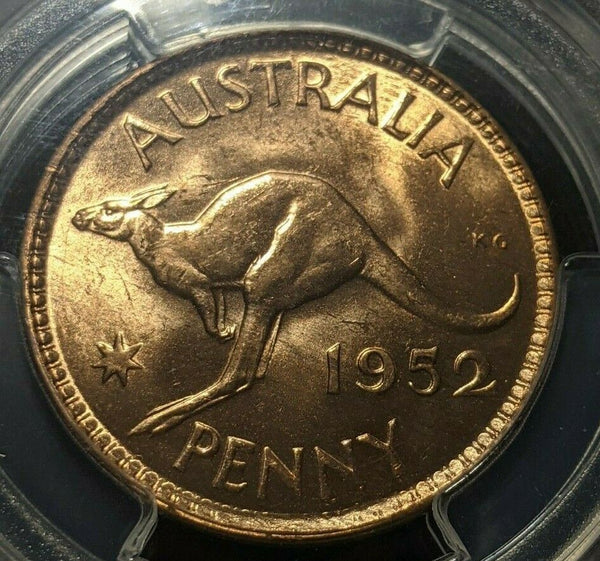 1952 M Penny 1d Australia MS64RD PCGS Gem UNC #1590