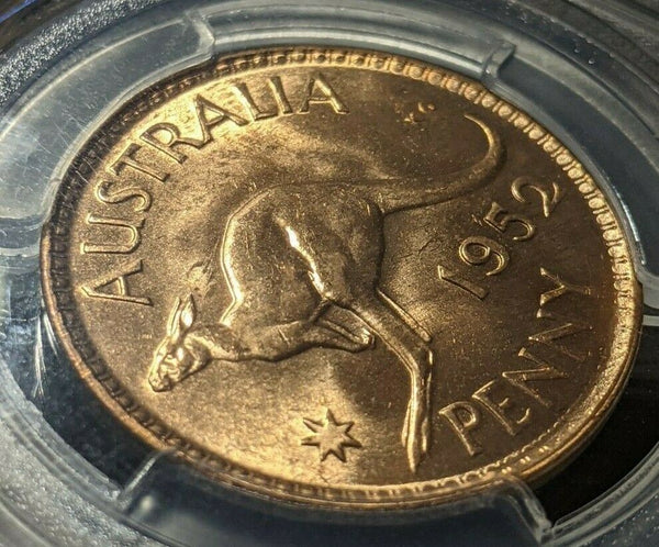 1952 M Penny 1d Australia MS64RD PCGS Gem UNC #1590