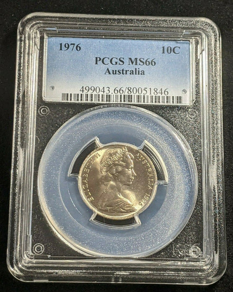 1976 Ten Cent 10c Australia PCGS MS66 GEM UNC #1596