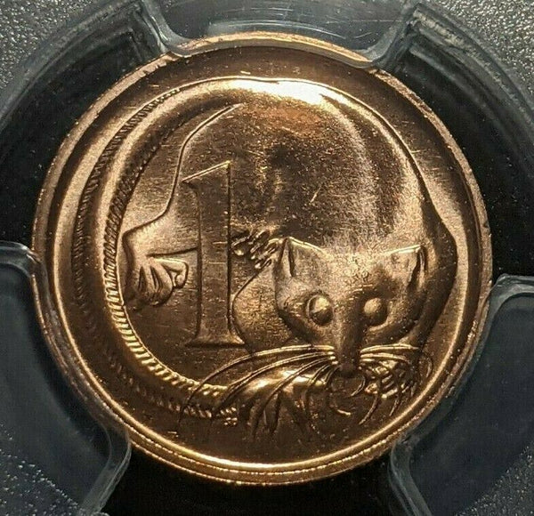 1987 One Cent 1c Australia PCGS MS64RD GEM UNC #1595