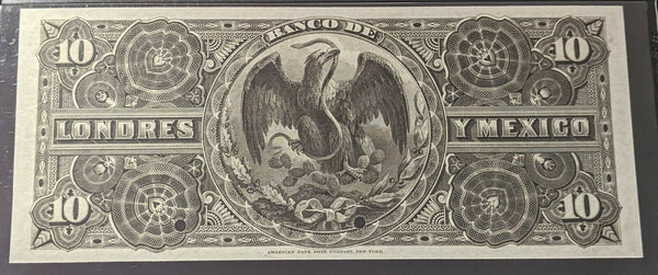 Mexico Banco de Londres ND 1900-1910 10 Pesos P-S234s1 SPECIMEN PMG 65 GEM UNC