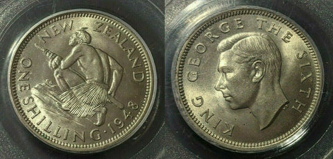 New Zealand 1948 Shilling 1/- PCGS MS64 GEM UNC #1607