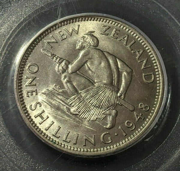 New Zealand 1948 Shilling 1/- PCGS MS64 GEM UNC #1607