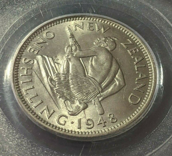 New Zealand 1948 Shilling 1/- PCGS MS64 GEM UNC #1607
