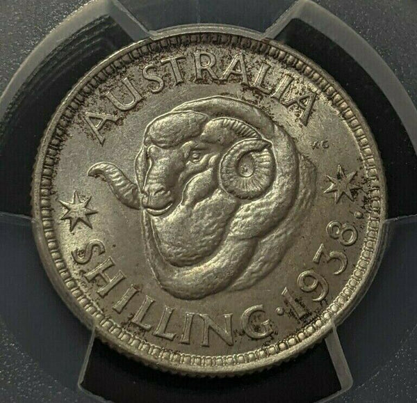 1938 M Shilling 1/- Australia PCGS MS64 Gem Unc