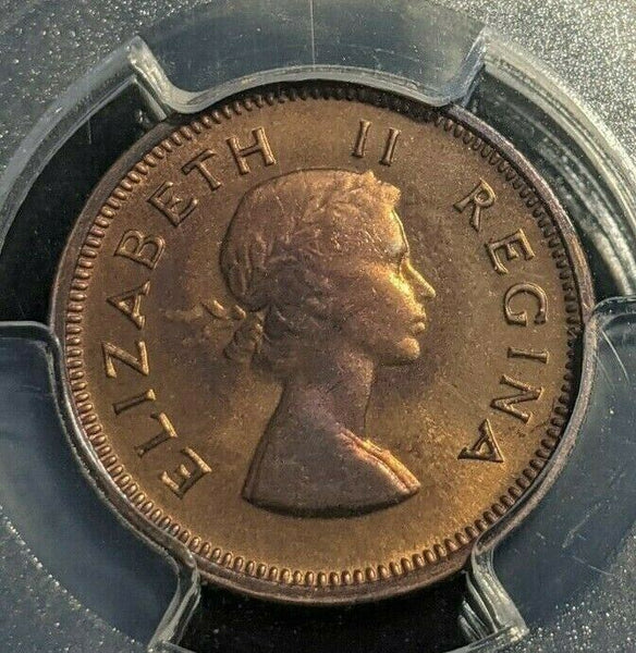 South Africa 1955 Proof Farthing 1/4D PCGS PR66RB GEM UNC KM# 44 #1623