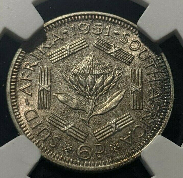 South Africa 1951 Proof Sixpence 6d NGC PF67 FDC GEM UNC KM# 36.2 #1636