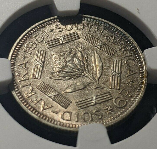 South Africa 1951 Proof Sixpence 6d NGC PF67 FDC GEM UNC KM# 36.2 #1636