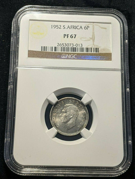 South Africa 1952 Proof Sixpence 6d NGC PF67 FDC GEM UNC KM# 36.2 #1638