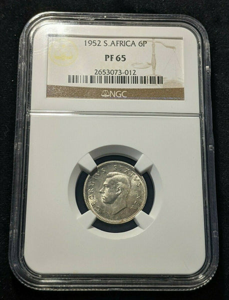 South Africa 1952 Proof Sixpence 6d NGC PF65 GEM UNC KM# 36.2 #1637