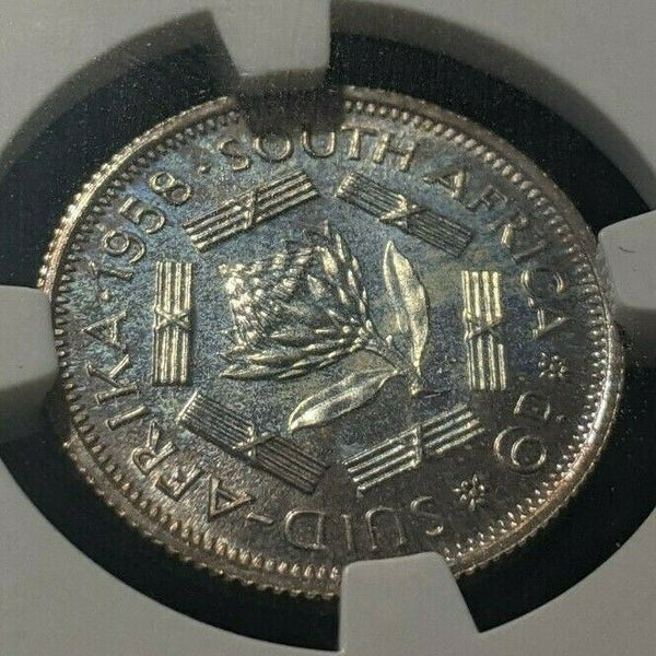 South Africa 1958 Proof Sixpence 6d NGC PF66 GEM UNC KM# 48  #1643