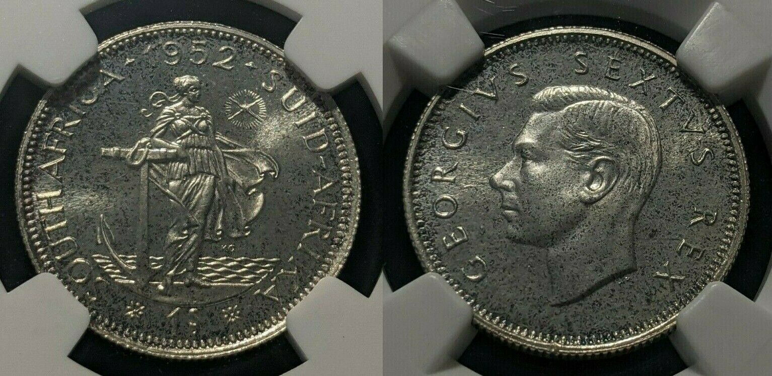 South Africa 1952 Proof Shilling 1/- NGC PF67 GEM UNC KM# 37.2 #1645