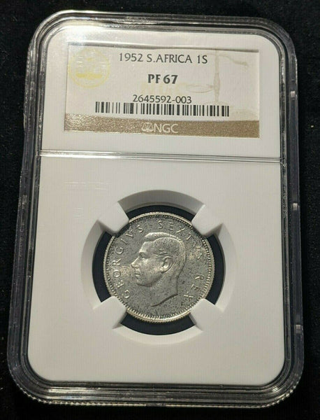 South Africa 1952 Proof Shilling 1/- NGC PF67 GEM UNC KM# 37.2 #1645