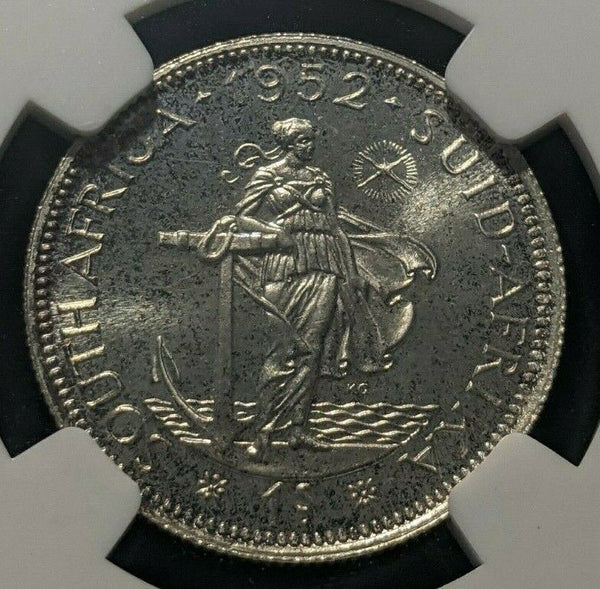 South Africa 1952 Proof Shilling 1/- NGC PF67 GEM UNC KM# 37.2 #1645