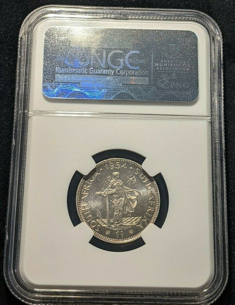 South Africa 1954 Proof Shilling 1/- NGC PF67 GEM UNC KM# 49 #1646