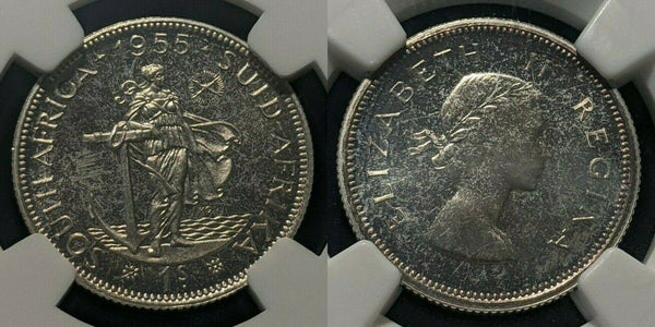 South Africa 1955 Proof Shilling 1/- NGC PF66 GEM UNC KM# 49 #1647