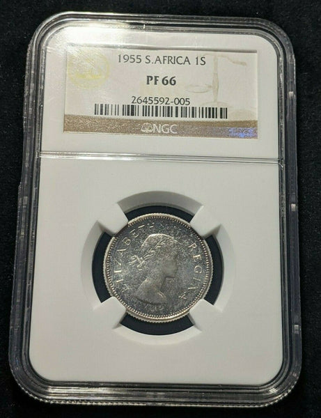 South Africa 1955 Proof Shilling 1/- NGC PF66 GEM UNC KM# 49 #1647