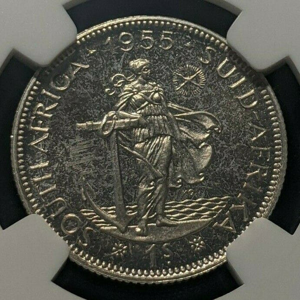 South Africa 1955 Proof Shilling 1/- NGC PF66 GEM UNC KM# 49 #1647