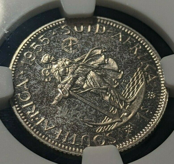 South Africa 1955 Proof Shilling 1/- NGC PF66 GEM UNC KM# 49 #1647