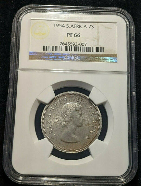 South Africa 1954 Proof 2 Shilling 2/- NGC PF66 GEM UNC KM# 50 #1651