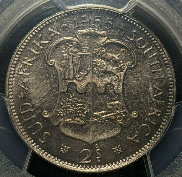 South Africa 1955 Proof 2 Shilling 2/- PCGS PR64 GEM UNC KM# 50 #1652