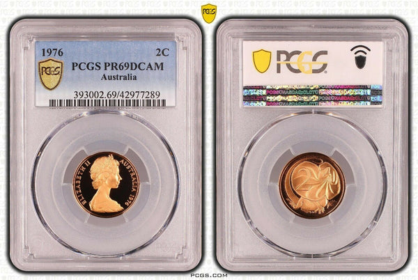 1976 Proof Two Cent 2c Australia PCGS PR69DCAM FDC UNC #1685