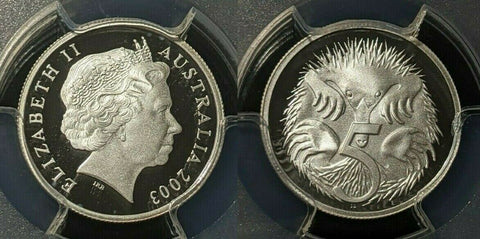 2003 Proof Silver Five Cent 5c Australia PCGS PR69DCAM FDC UNC #1687