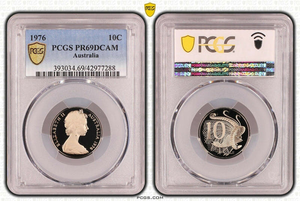 1976 Proof Ten Cent 10c Australia PCGS PR69DCAM FDC UNC #1684