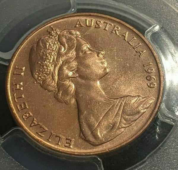 1969 Two Cent 2c Australia PCGS MS64RD GEM UNC #1735