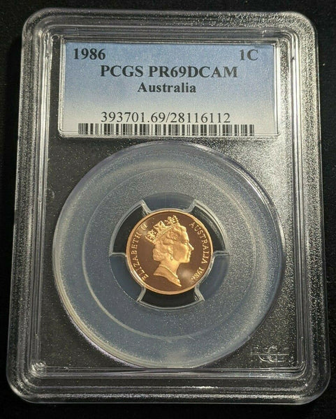 1986 Proof One Cent 1c Australia PCGS PR69DCAM FDC UNC #1755