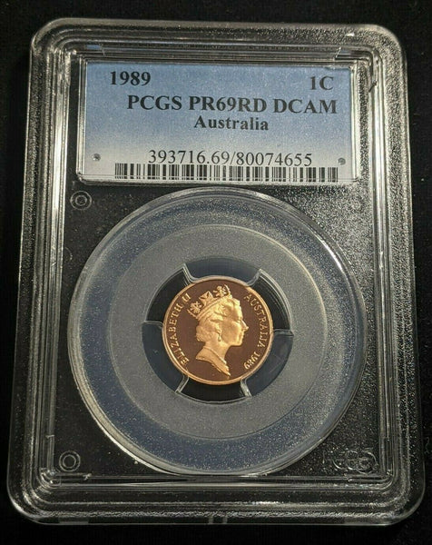 1989 Proof One Cent 1c Australia PCGS PR69DCAM FDC UNC #1756